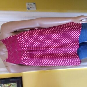 Candie's XL red and white hearts shirt sleeveless with lace trim